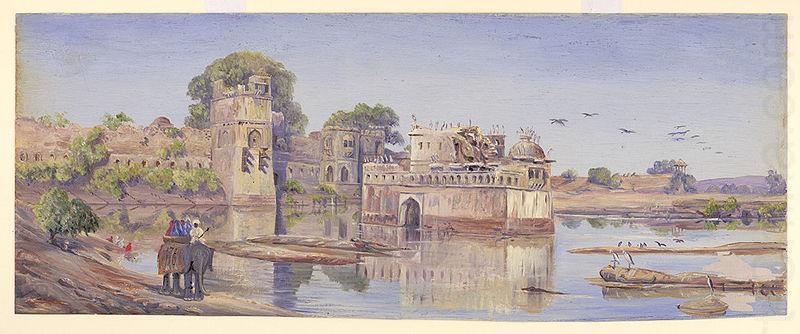 palace in the fort in the midst of the tank, Marianne North